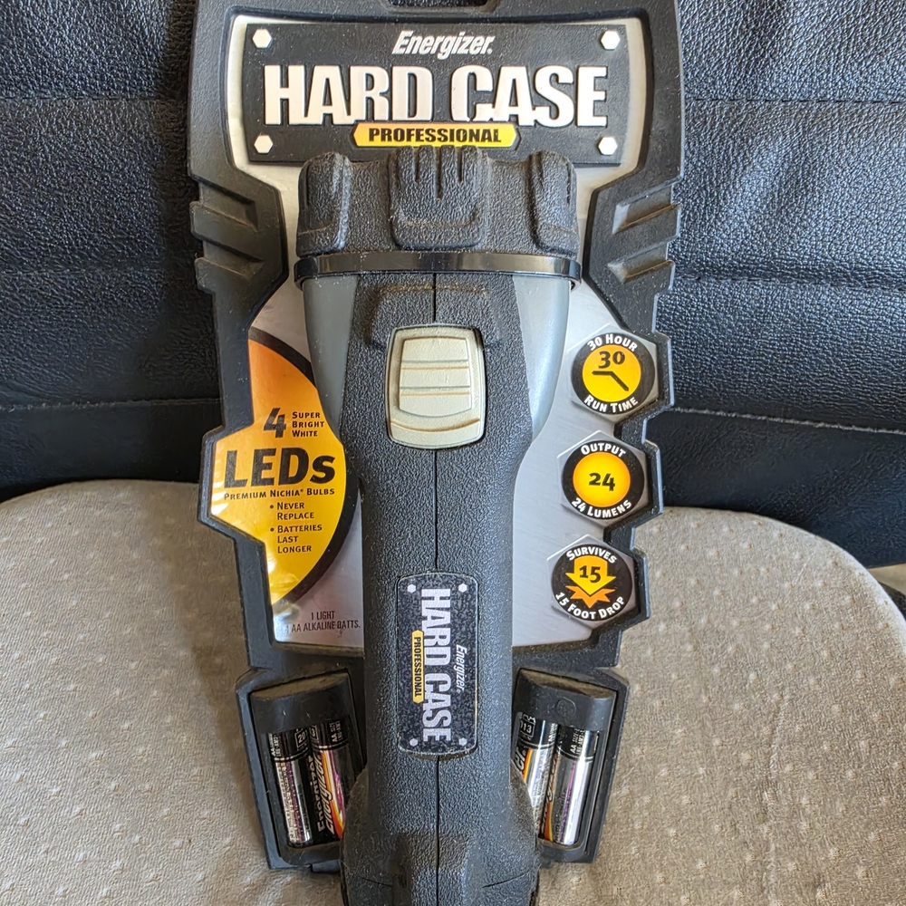 Hard Case Professional Black LED Flashlight